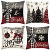 Christmas Decoration Pillowcase Living Room Sofa Cushion Cover Bedroom Room Home Decoration New Year Gift 45x45cm