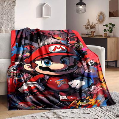 1 шт. Мягкое и теплое фланелевое одеяло Mario Bros, Многоцелевое покрывало для дивана, Софы, Офиса, Кровати, Кемпинга, Путешествий