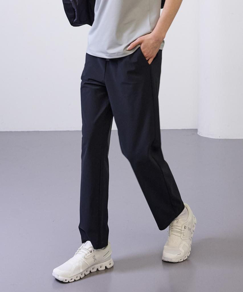 BASIC HOUSE Women'S Super Stretch Spandex Elastic Waist Straight Pants Black