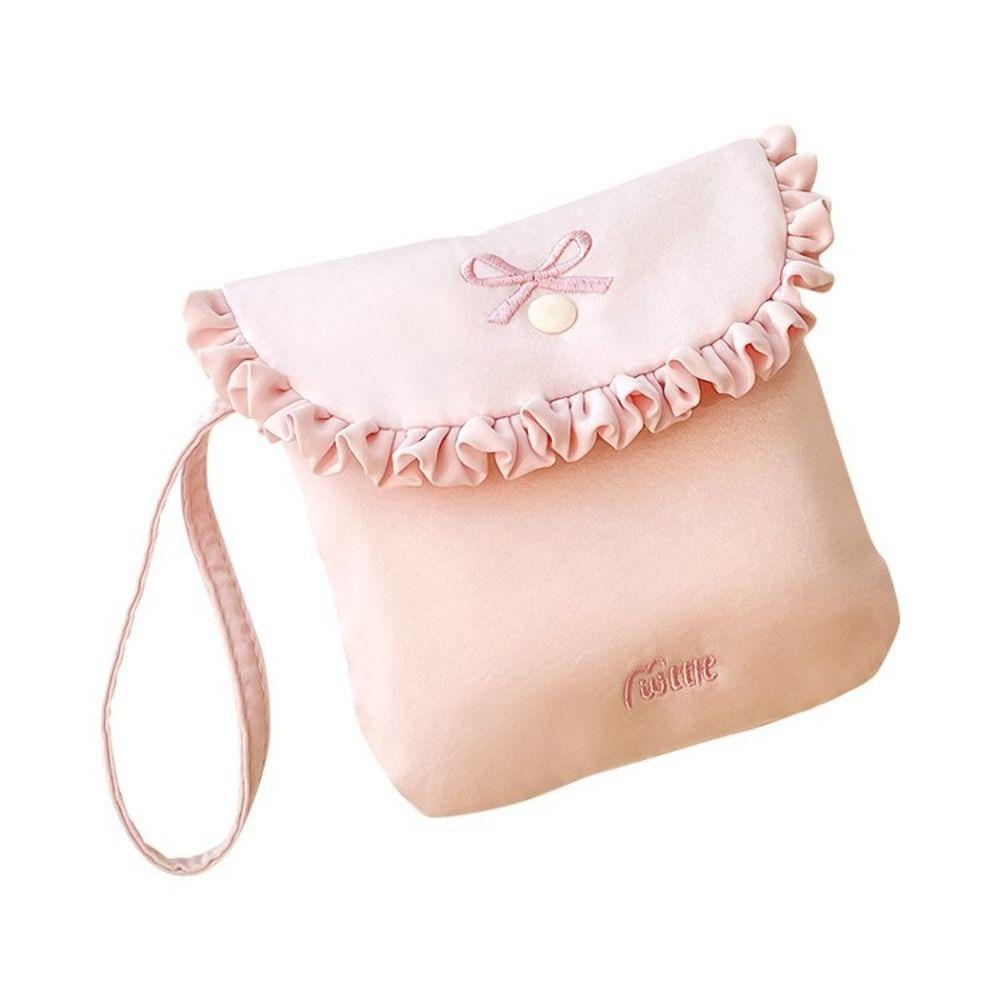 Bowknot Sanitary Napkin Storage Bag Cotton Cloth Bow Makeup Bag Creative Mini Cosmetic Bag Women