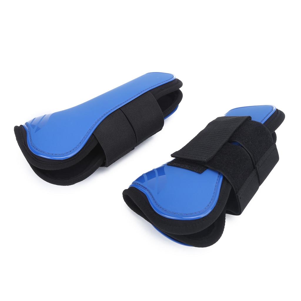 Horse Tendon Boots PU Thicken Shell Boots Horse Leg Protection for Jumping Riding CompetitionBlue L Front