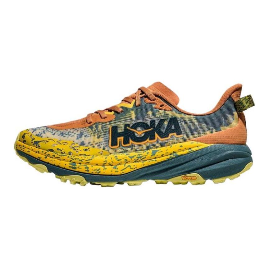 HOKA One One Мужские низкие беговые кроссовки Speedgoat 6 с амортизацией и износостойкостью, желто-оранжевого цвета, артикул 1147791-TTT