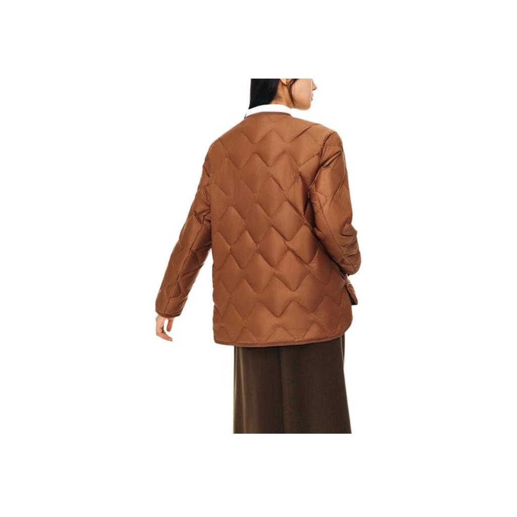 Anta Casual Sports Warm V-Neck Down Jacket Women Outerwear Dark-Coffee 162447935-1