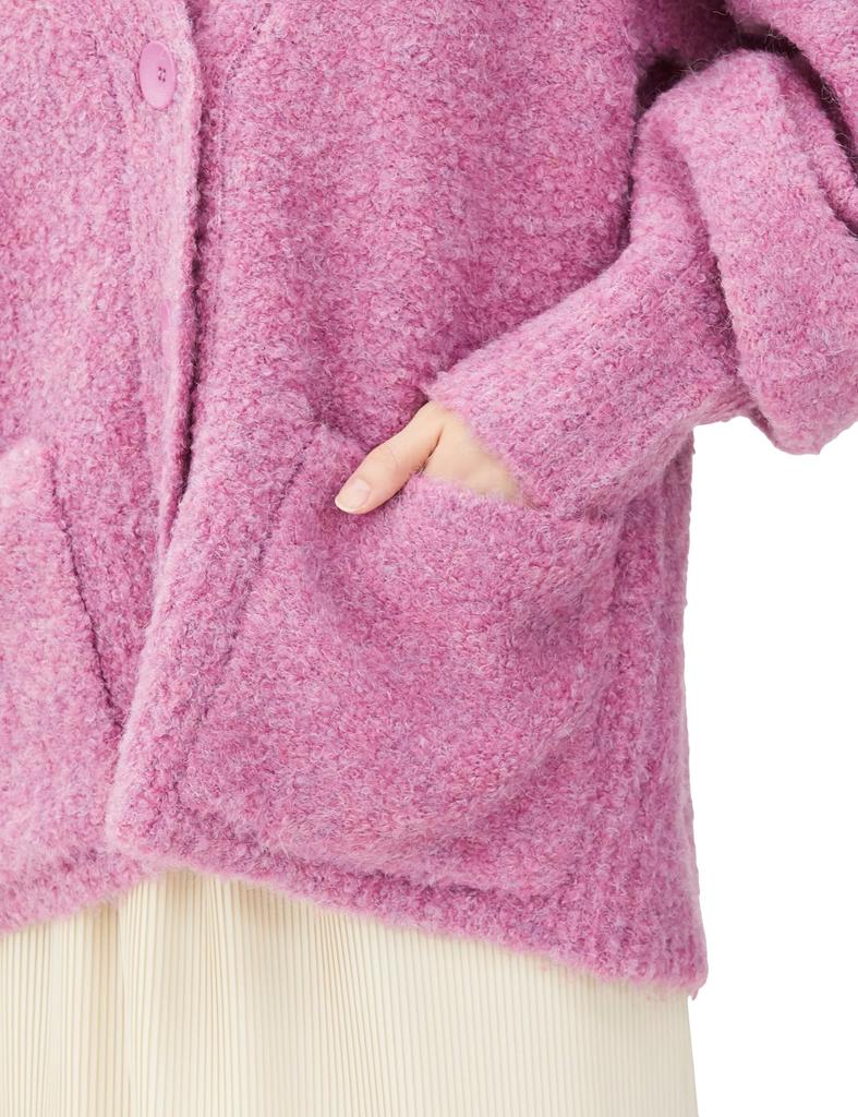 Emi Boucle Knit Pink Cardigan, 13WNT235052, Women's,