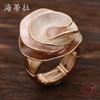 Luxury color painting oil geometric rose elastic ring, fashionable and high sense women's versatile ring