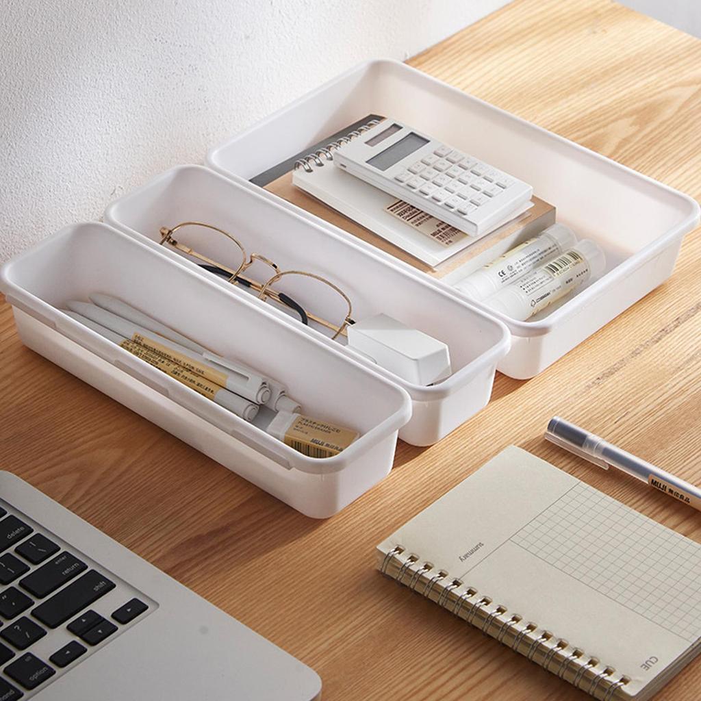 Drawer Organiser, Interlocking Drawer Dividers Plastic Storage Trays,8Pcs 3 Sizes Uncluttered Storage Drawer Tidy Trays Dividers