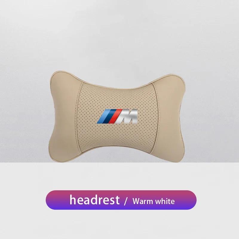 1Pcs Car Seat Headrest Auto Logo Neck Pillow For BMW M X1 X2 X3 X4 X5 X6 X7 F39 G42 G26 F01 F02 F30 F10 E70 E30 E87 E61 G30 G20 ADMVN1