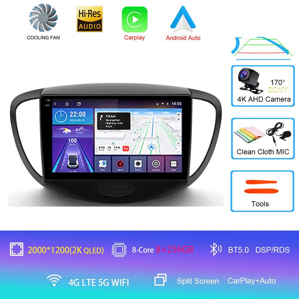 Автомагнитола Android 14 Carplay Мультимедиа Для Hyundai i10 2007 - 2013 навигация видео DVD Автомагнитола Стерео 2din BT