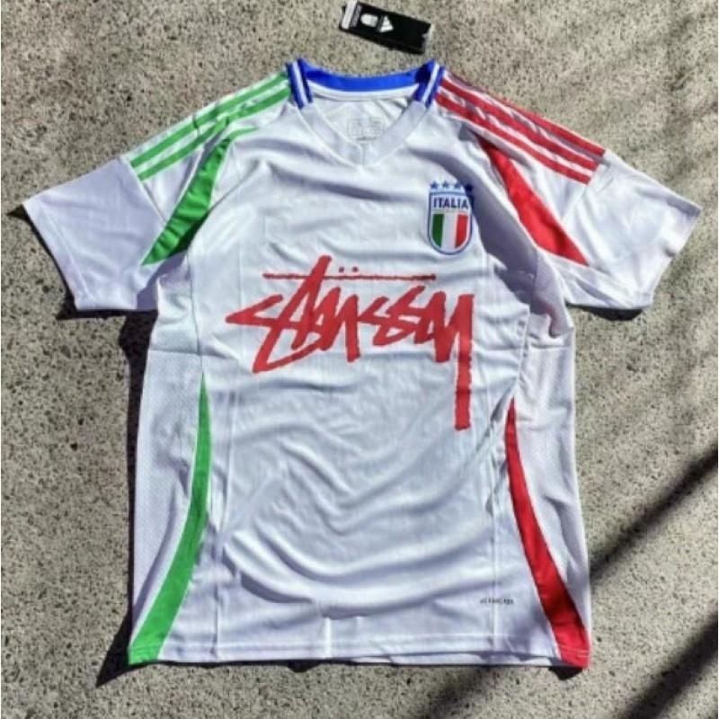 Stussy Signature Soccer Jersey Retro Brazil Argentina Portugal Football Training Shirt Men Women Short Sleeve