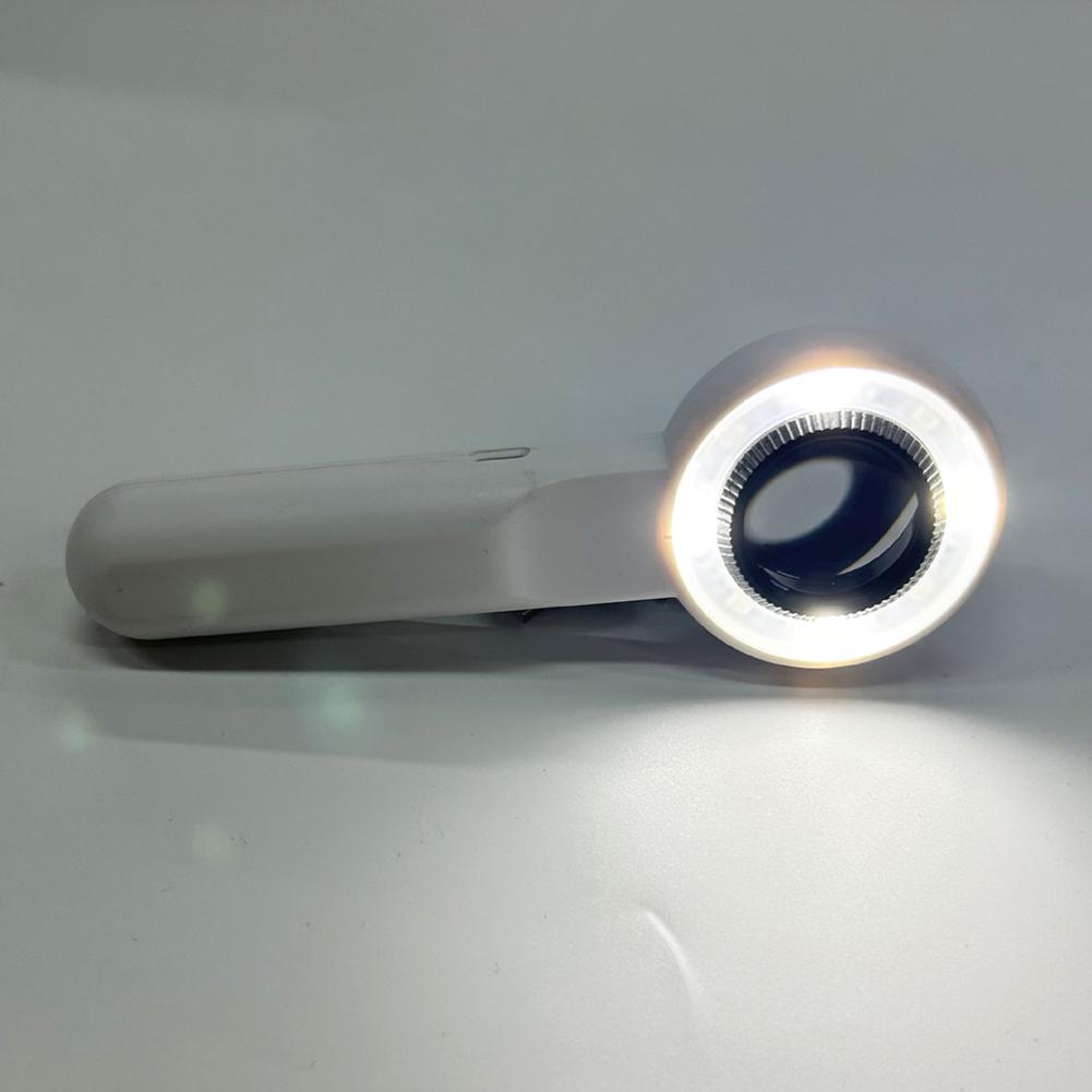 Ручная лупа 60X со светодиодной подсветкой Портативная лупа с подсветкой Перезаряжаемая лупа с подсветкой для чтения и ремонта