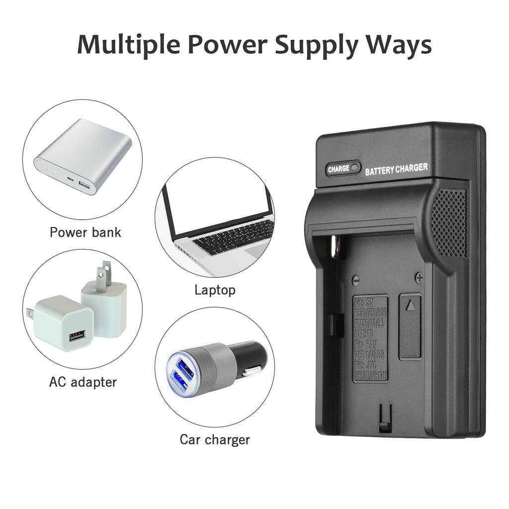 Комплект аккумуляторов и зарядного устройства для камеры NP-F750/NP-F770, 1 шт., большая перезаряжаемая батарея 7,2 В, 5200 мАч с