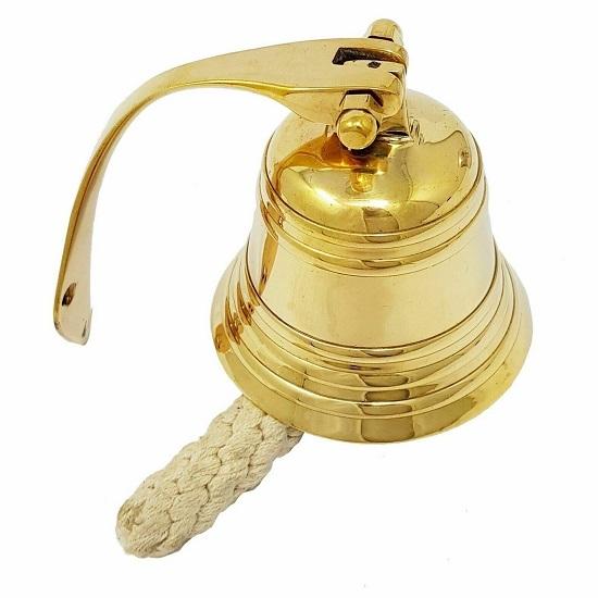 Старинный морской дверной звонок из латуни 10,16 см, винтажный настенный колокольчик из цельной латуни, настенный декоративный элемент