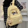 Solid Color Cute Sausage Dog Embroidery Pattern Student Backpack With Star Pendant