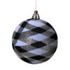 Boule De Noël - Non Spécifié - 14 Cm - Blanc, Argent, Noir - Paillettes