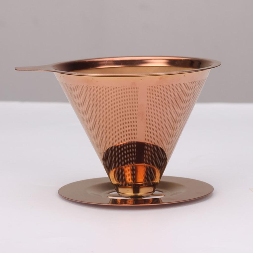 Stainless Steel Filter Cup Integrated Coffee Filter Gold Hand-made Coffee Household Drip Coffee