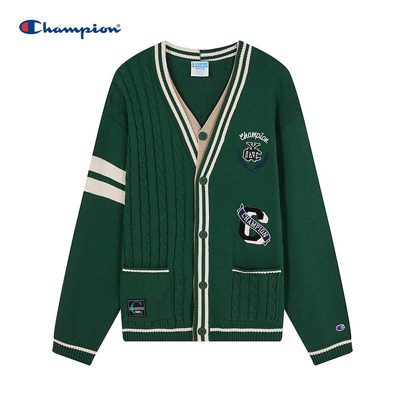 Champion Men's V-Neck Patchwork Knit Cardigan