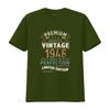 Premium Vintage 75th Birthday 1948 Unisexs Cotton T Shirt Top Vintage Washed Stretched Graphic Casual Breathable