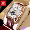 OLEVS Fashion Brand Watch Square Fashion Mechanical Watch Multi-function Belt Hollow Men's Watch Men's Watch