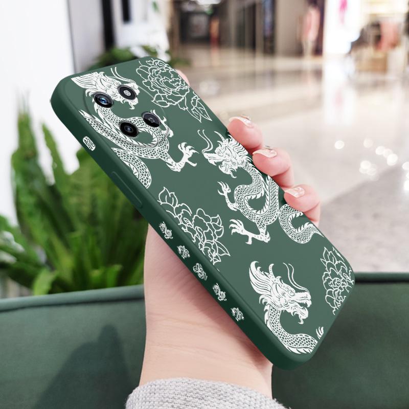 Счастливый Дракон Чехол для телефона для OPPO Realme 11 10 9 9i 8 8i 7 Pro Plus C35 C21Y C25Y C25 4G 5G Жидкий силиконовый чехол