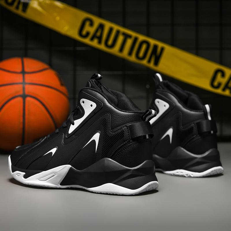Мужские баскетбольные кроссовки. Новые баскетбольные кроссовки осенью и зимой. Мужская обувь. Высокие туфли большого размера. Спортивная обувь из кожи из суперволокна.