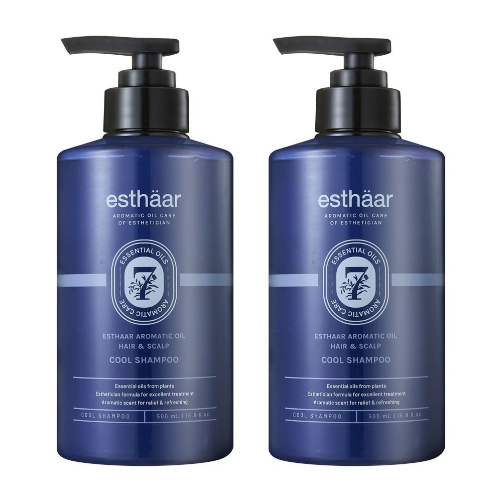 Aekyung Estard Peppermint Cool Shampoo Hair Loss Relief Function 500 мл Шампунь против выпадения волос, 2 шт.