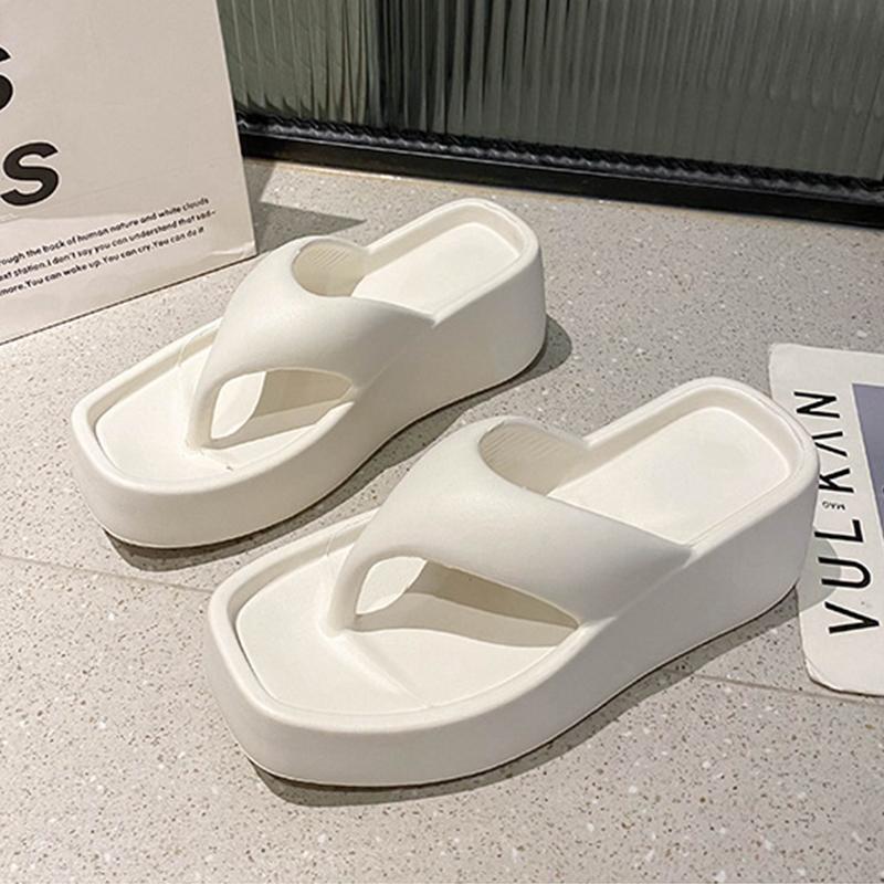 Модные женские тапочки с узором «елочка», уличные сандалии Macaron на толстой подошве, удобные женские тапочки