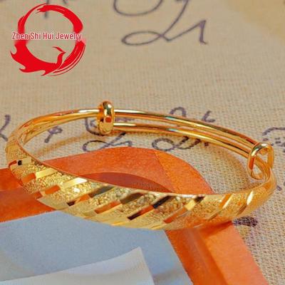 Вьетнамский золотой метеоритный дождь медный браслет: Не выцветающий, В древнем стиле, Позолоченный пуш-пул дизайн для женщин