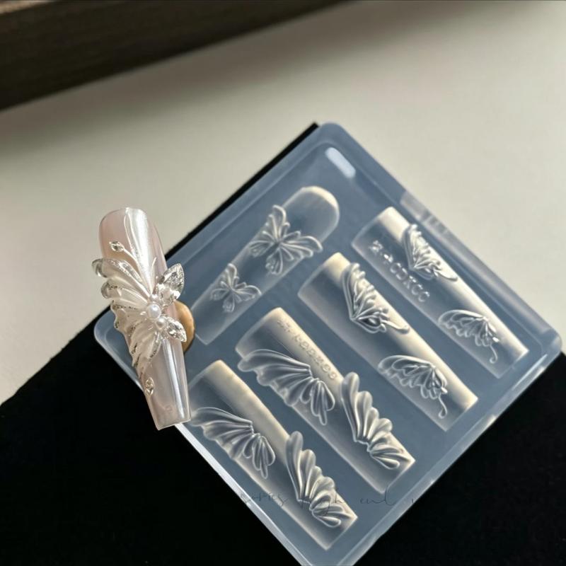 Creative Crystal Nail Art Mold for 3D Flower Butterfly Designs Perfect for Home Manicures