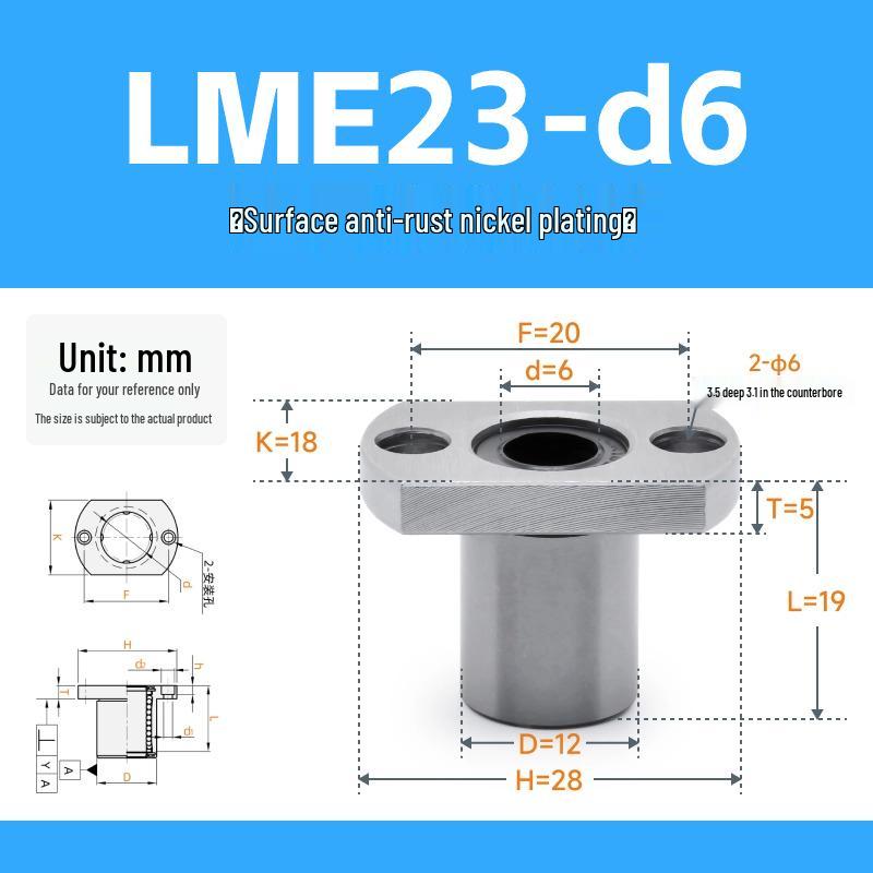 YIHEDA LME Series Linear Bearings: LME03, 13, 23 - d6, d8, d10, d12, d13, d16, d20, d25, d30