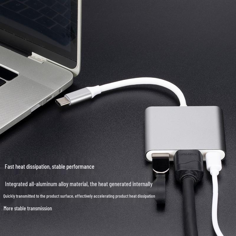 3-в-1 Док-станция Type-C на HDMI: USB-накопитель, Проектор, 4K HD Разветвитель-конвертер