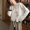 Autumn and Winter Women's Jackets French Small Perfume Short Sweater Women Design Double-breasted Knit Sweater Top Cardigan Jacket