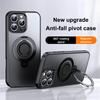 For iPhone 16 Pro Max Case Compatible with MagSafe Kickstand Matte PC+TPU Phone Cover with Silicone Ring