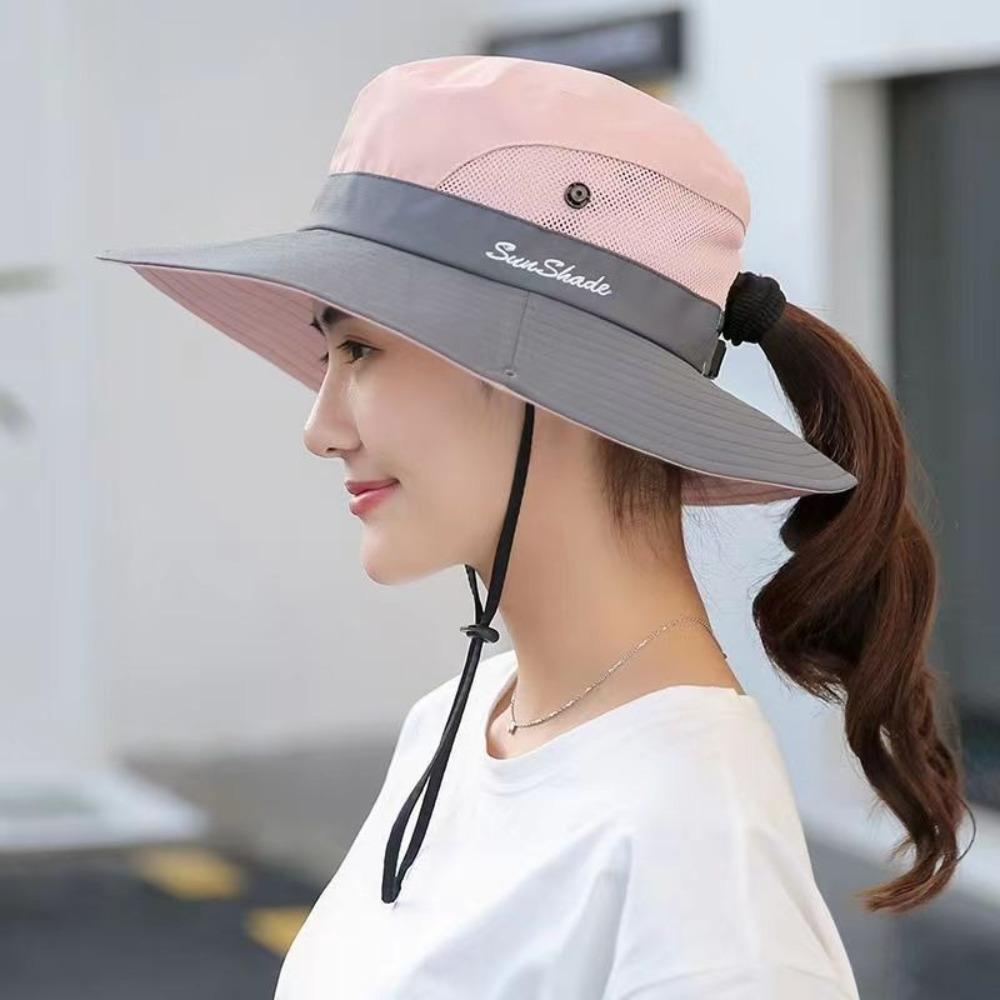Trendy Fishing Cap Anti-Sun Sunscreen Hat Fashion Ponytail Hat Summer