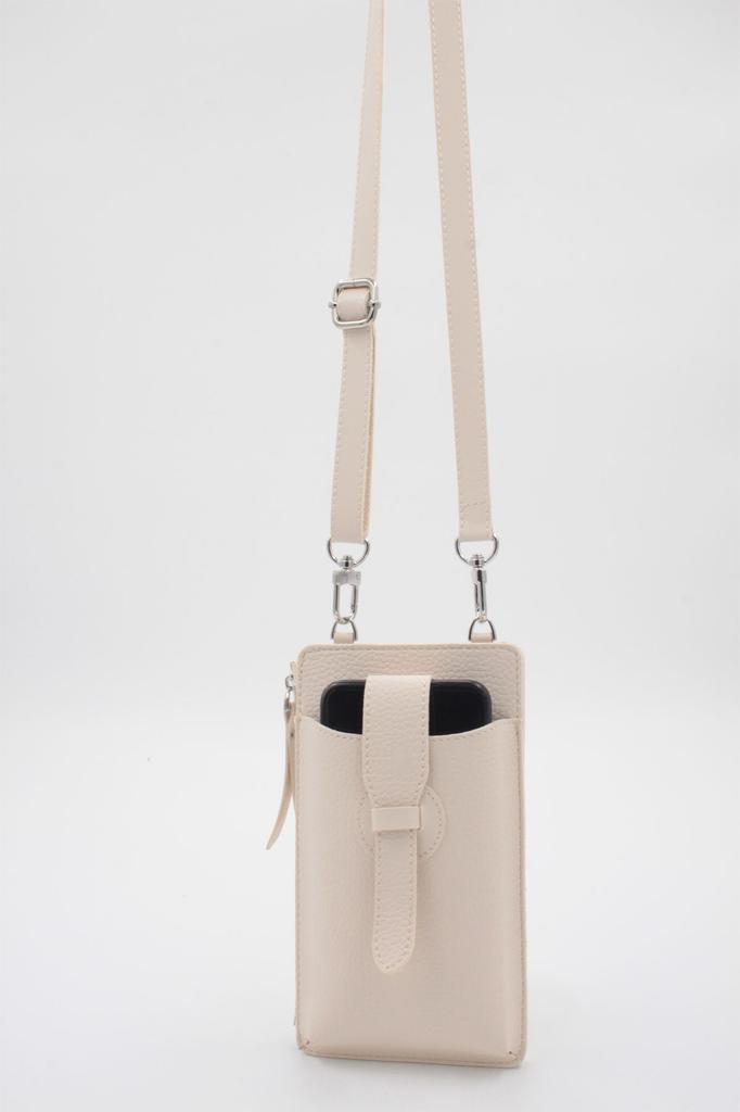 Women's Stylish and Useful Shoulder Bag Tan Rolax Zippered Two-Compartment Multi-Purpose Phone Bag