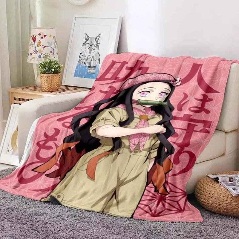 Камадо Незуко Фланелевое одеяло «Убийца демонов» моющийся чехол для дивана походный пикник модные одеяла для отдыха и сна