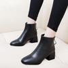 Fashion Elegant with Medium Heels Warm Woman Short Shoes Waterproof Leather Ankle Boots for Women Autumn Winter Y2k Booties On Promotion