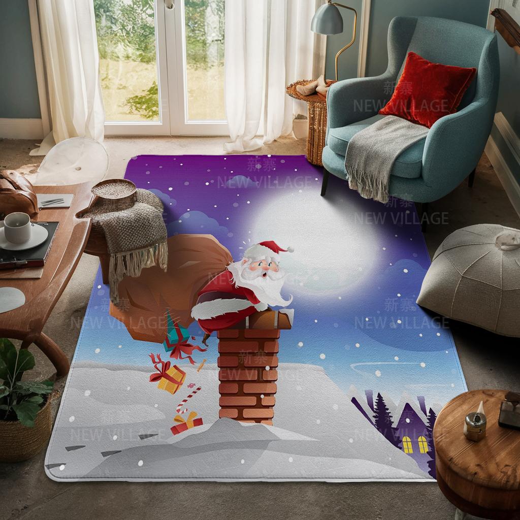 Ковер у входа в дом Домашний коврик у двери Гостиная Ванная Комната Ноги ванная комната Нескользящие коврики с водопоглощением для ванной Счастливого Рождества зима
