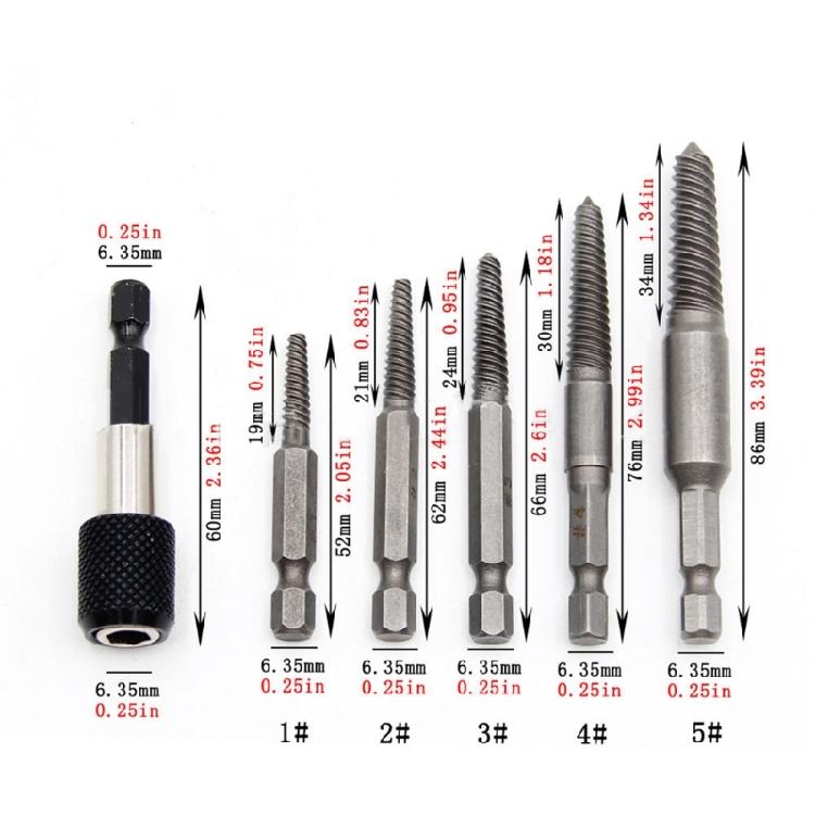Damaged Screw Extractor Kit Disassemble Screws Bolt Stud Slip Teeth Demolish Stripped Twist Drill Bit Remover Tool