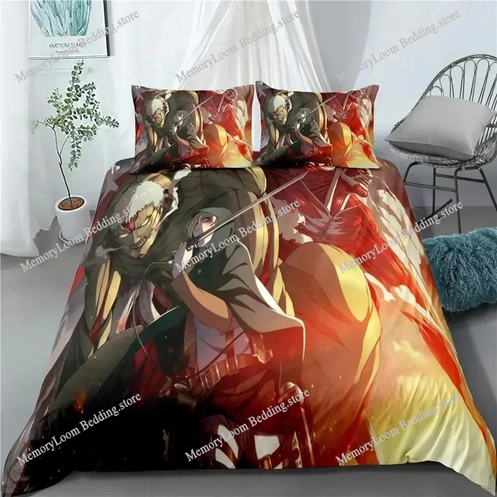 Anime Attack on Titan Home Textile Pillow Case 3D Print Bed Polyester Kids Comforter Bedding Sets for Home Textiles