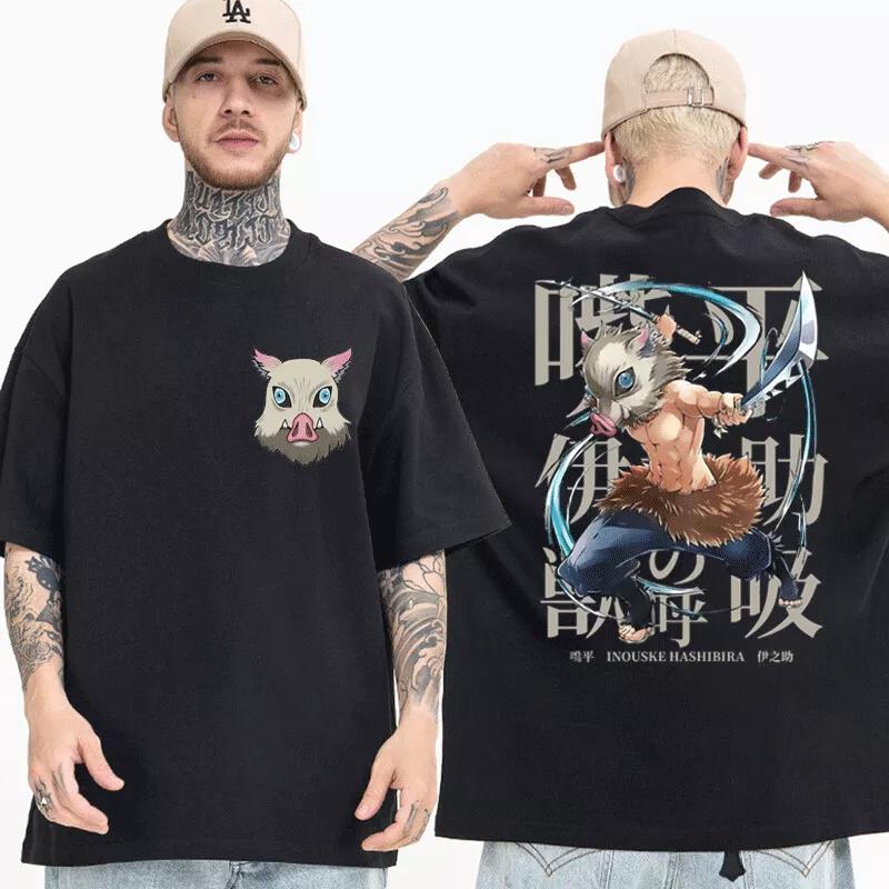Demon Killer Inosuke COTTON T-shirt Nezuko Anime Unisex Summer New Men and Women Streetwear