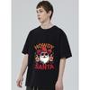 Черная футболка с круглым вырезом Howdy Santa Ковбой Санта в солнцезащитных очках и шляпе Рождественская праздничная одежда для вечеринок
