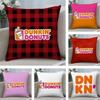 Подушка Dunkin Donuts Чехол для подушки Мягкая плюшевая ткань Двусторонний принт Чехол для диванной подушки для всех сезонов Декор для дома Подарок