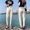 DIMANAF 2024 Осень Женские Хлопковые Брюки Женские Эластичные Базовые Брюки с Высокой Талией Модные Новые Длинные Брюки