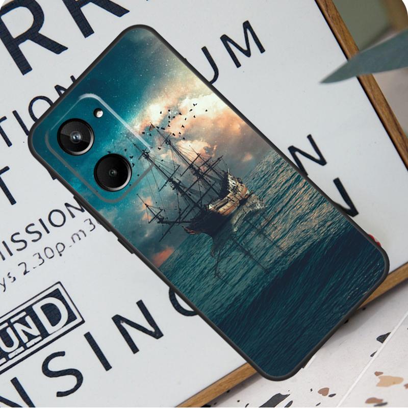 Парусная яхта Закат Для Realme 12 Pro Plus 9 10 11 GT5 C51 C31 C67 C55 C53 C35 C33 C30 C21Y C25s GT Neo 6 Чехол