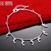 925 Sterling Silver Fashion Gift Bamboo Chain Dolphin Bracelet Wedding Jewelry