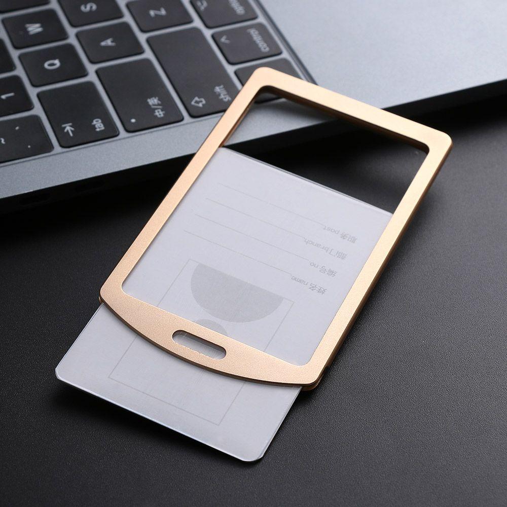 Exhibition Office School Vertical ID Business Case Aluminum Alloy Name Card Work Card Holders