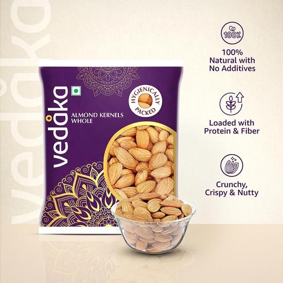 Калифорнийский миндаль Vedaka Premium Roasted | Слегка соленый | Закуска из сухофруктов | 200 г