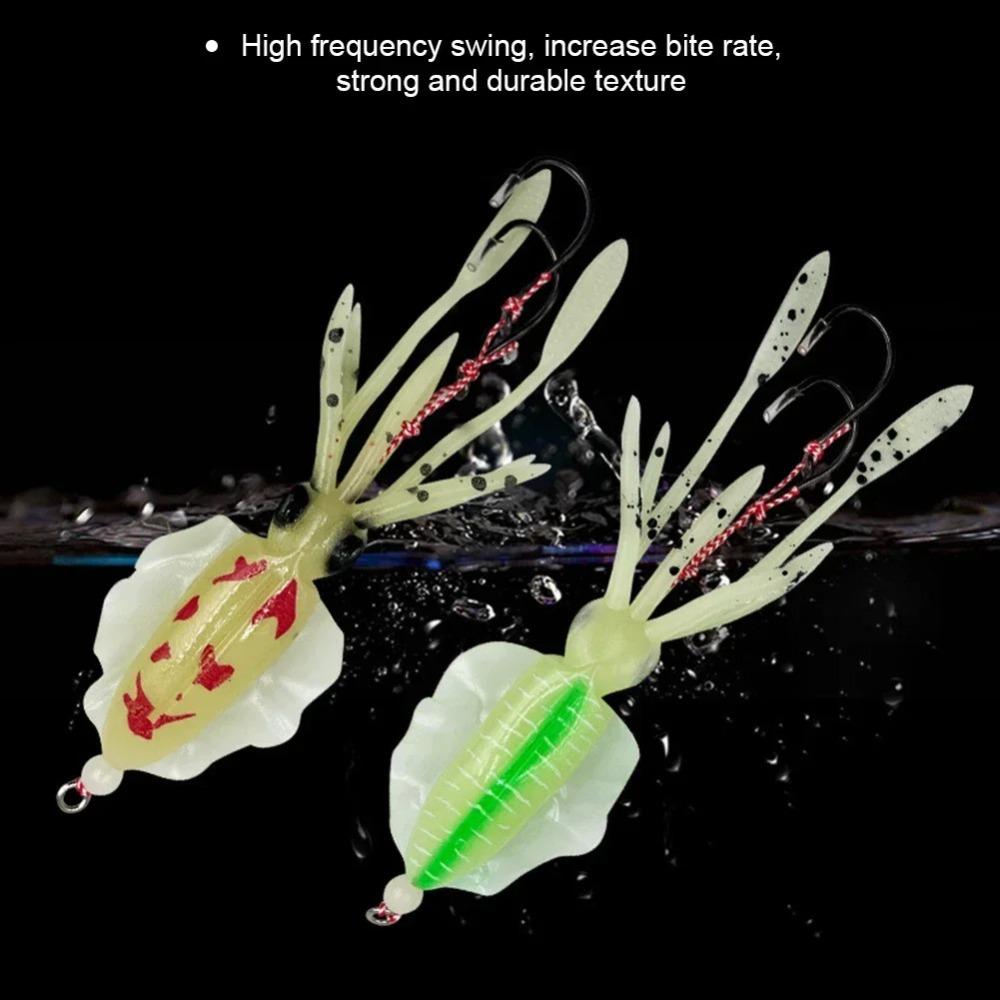 Soft Rubber Rubber Squid Skirts 10CM/15CM Double Hook Lures Octopus Fishing Lures  Trolling Fishing