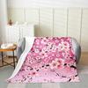 GUOYU Blanket Cherry Blossoms Fuzzy Blanket Queen Japanese Style Fuzzy Blanket Sakura Flower Flannel Fleece Throw Blanket Gradient Pink All