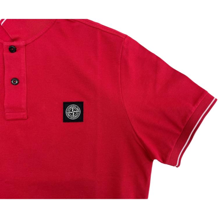 STONE ISLAND Мужская футболка-поло с коротким рукавом и логотипом, мужские рубашки-поло, красная 80152SC18-V0010
